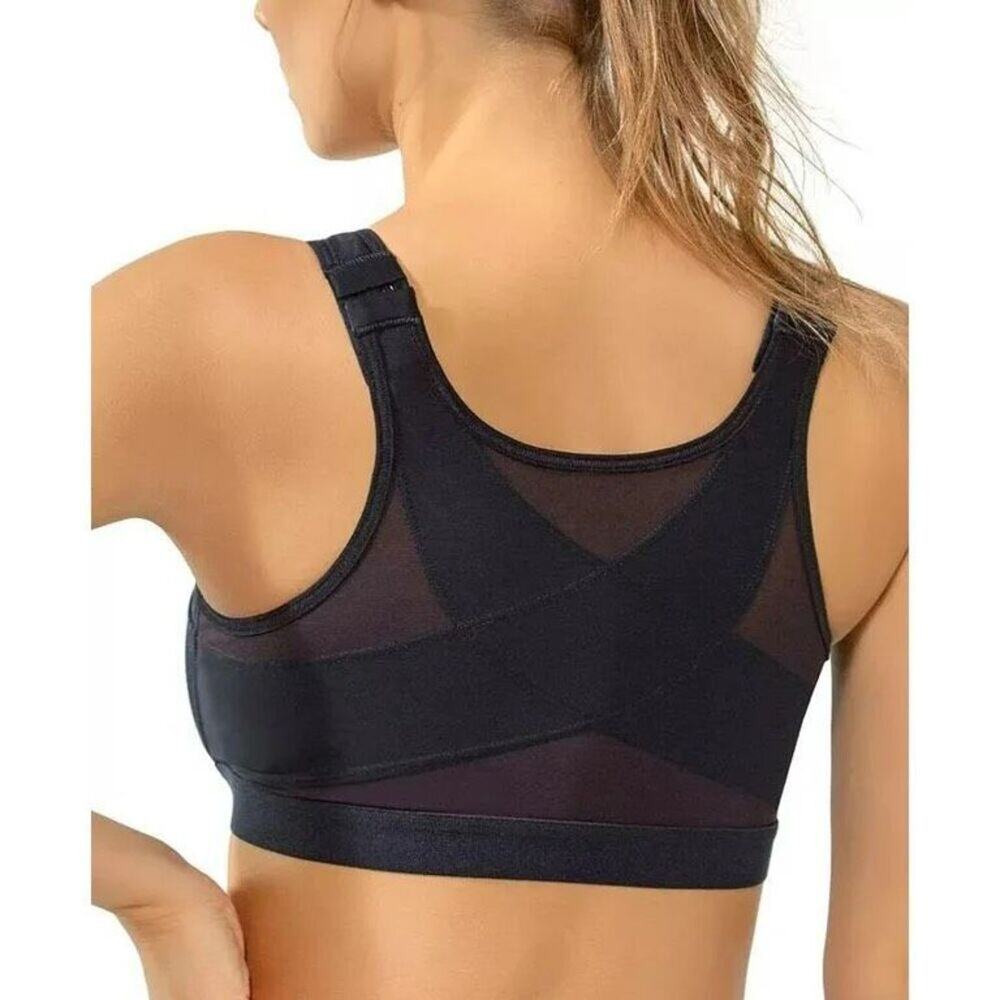 Leonisa Posture Corrector Back Support Wireless Bra Sport Black 34B - Picture 2 of 7